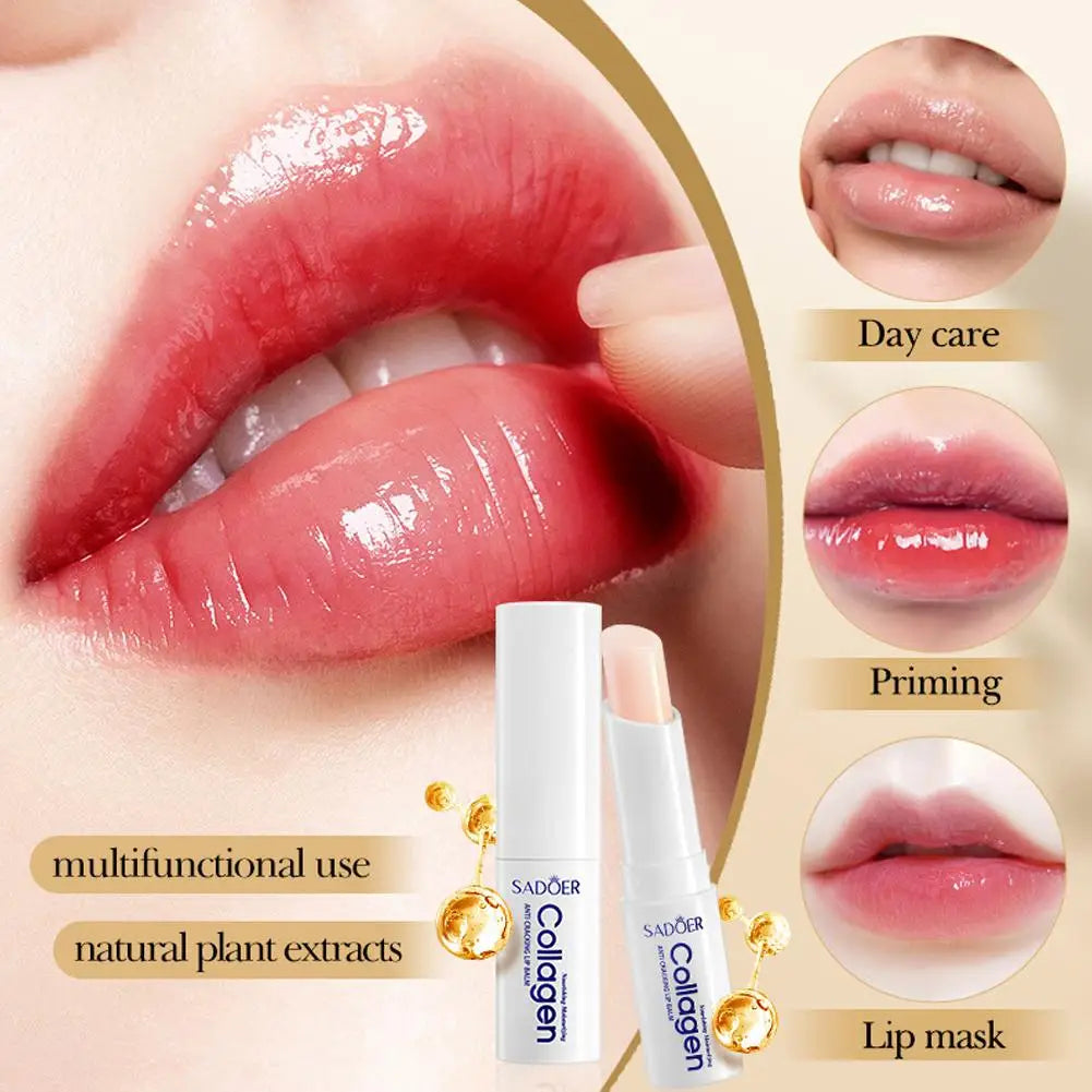 Nourish Lipstick Collagen Lip Balm Anti Cracking Moisturizing Natural Qme
