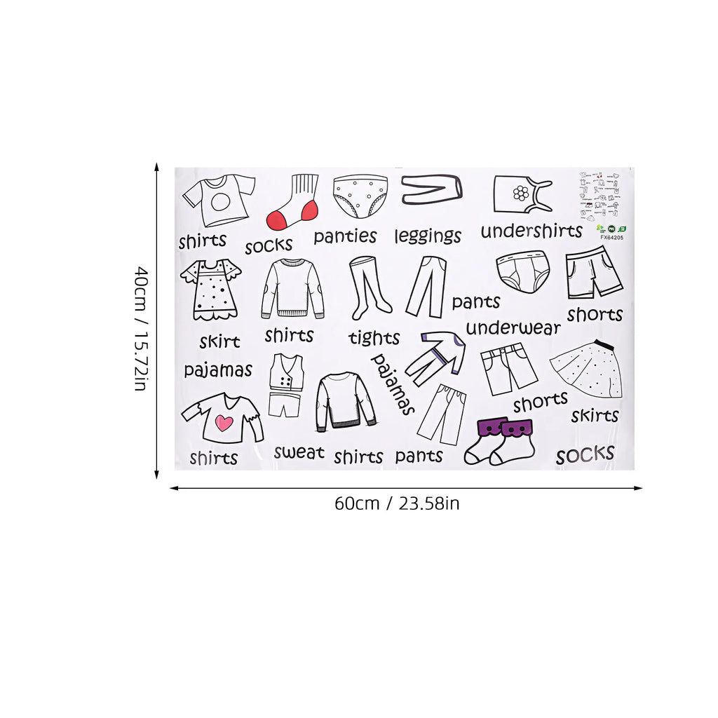 2 Sheets Wardrobe Stickers for Clothing Removable Self Adhesive Clothes Organization Label Decal for Wooden Metal Glass Closet Qme