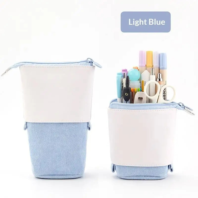 Retractable Pencil Case Kawaii DIY Printed Pen Large Capacity Holder Qme A5