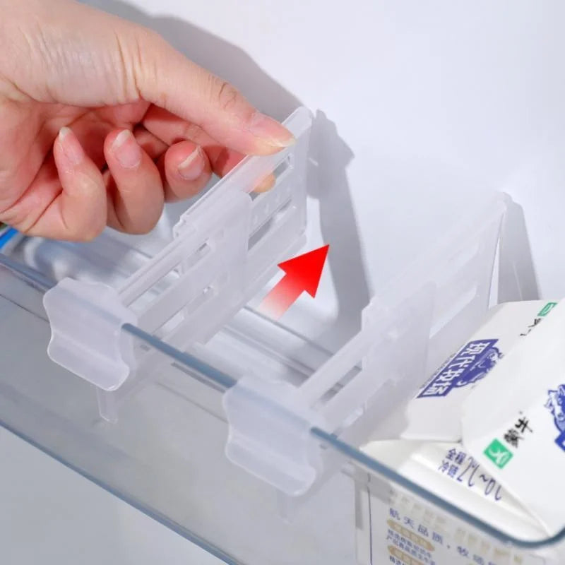 4PCS New Refrigerator Space Telescopic Partition Side Door Box Separator Organizer Divider Splint Kitchen Classifies Accessories Qme