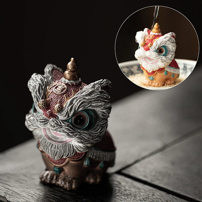 Color-changing Tea Pet Lion Dance Auspicious Table Decoration Chinese Qme A