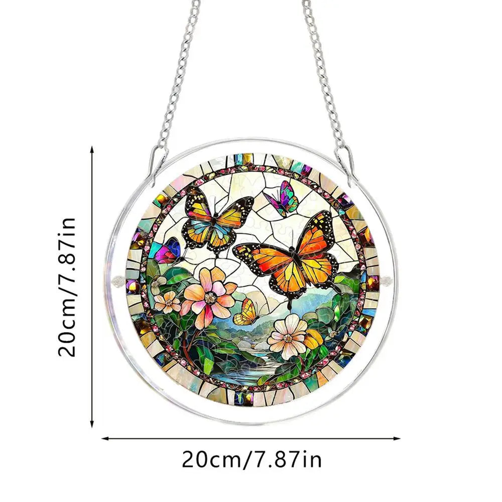 Acrylic Puzzle Suncatcher 2D Window Ornament Garden Butterfly Bird Qme B CN