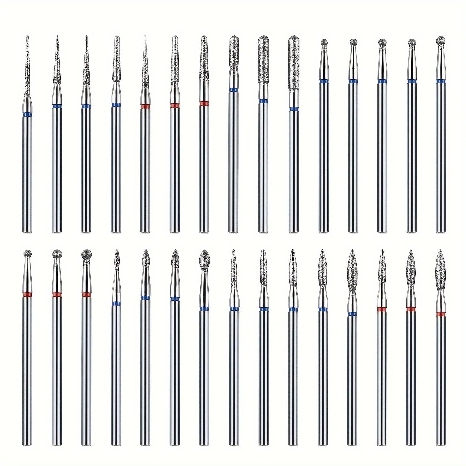 30Pcs Hypoallergenic Diamond Nail Drill Bits Set, Carbide Cuticle Drills for Dead Skin Removal, Manicure Tools Kit Qme