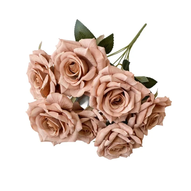 41CM Silk Screen Rose Artificial Flower Wedding Living Room Decoration Road Guide Bouquet, Artificial Flower Qme style 9
