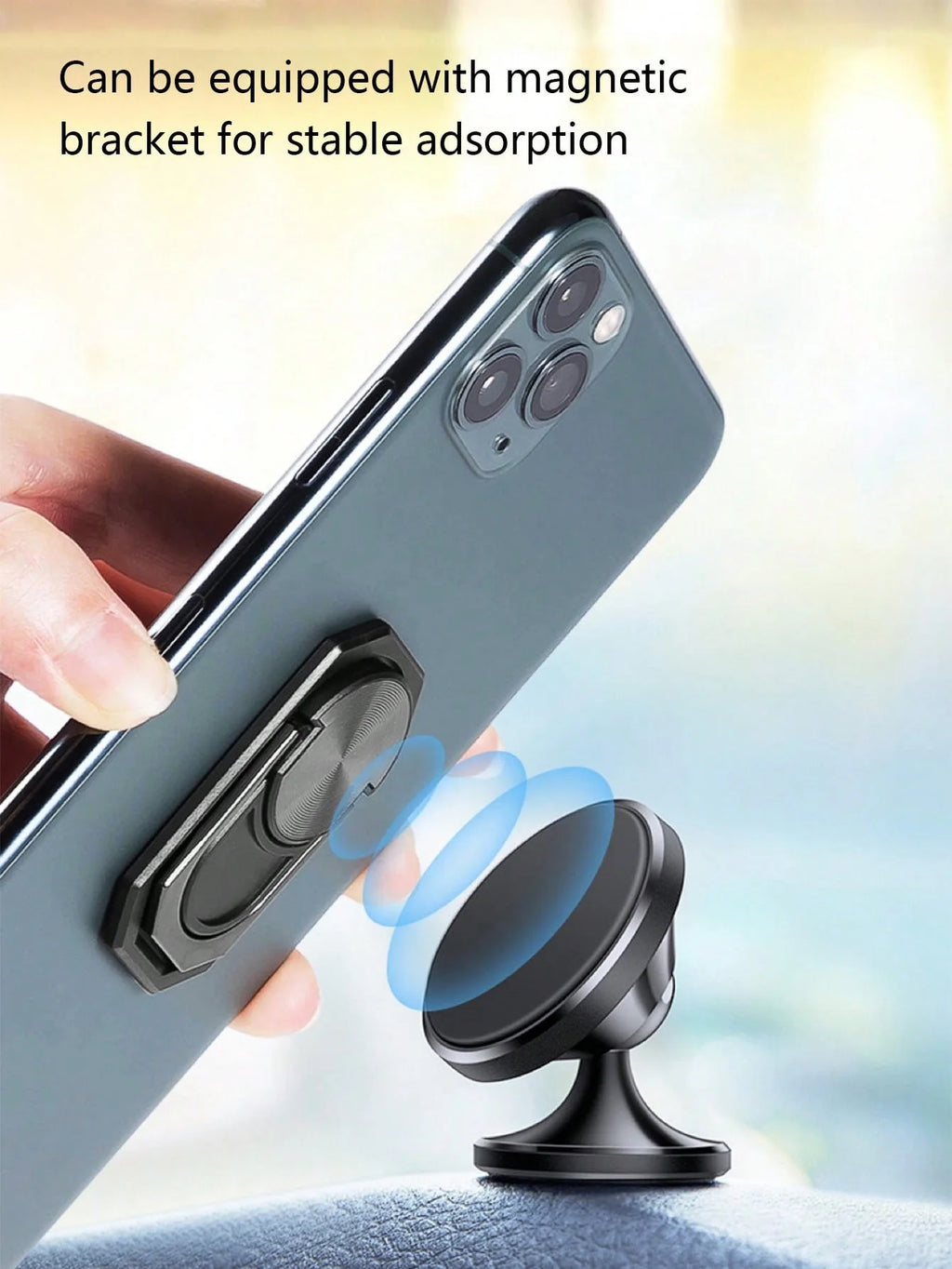 360 Rotating Magnetic Ring Buckle Car Mount Qme