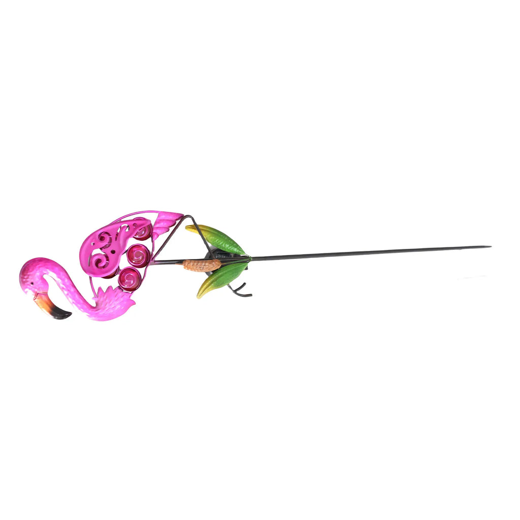 Outdoor Solar Flamingo Garden Light LED Hollow Metal Lawn Stake Lamp Waterproof Decorative Landscape Yard Light Qme