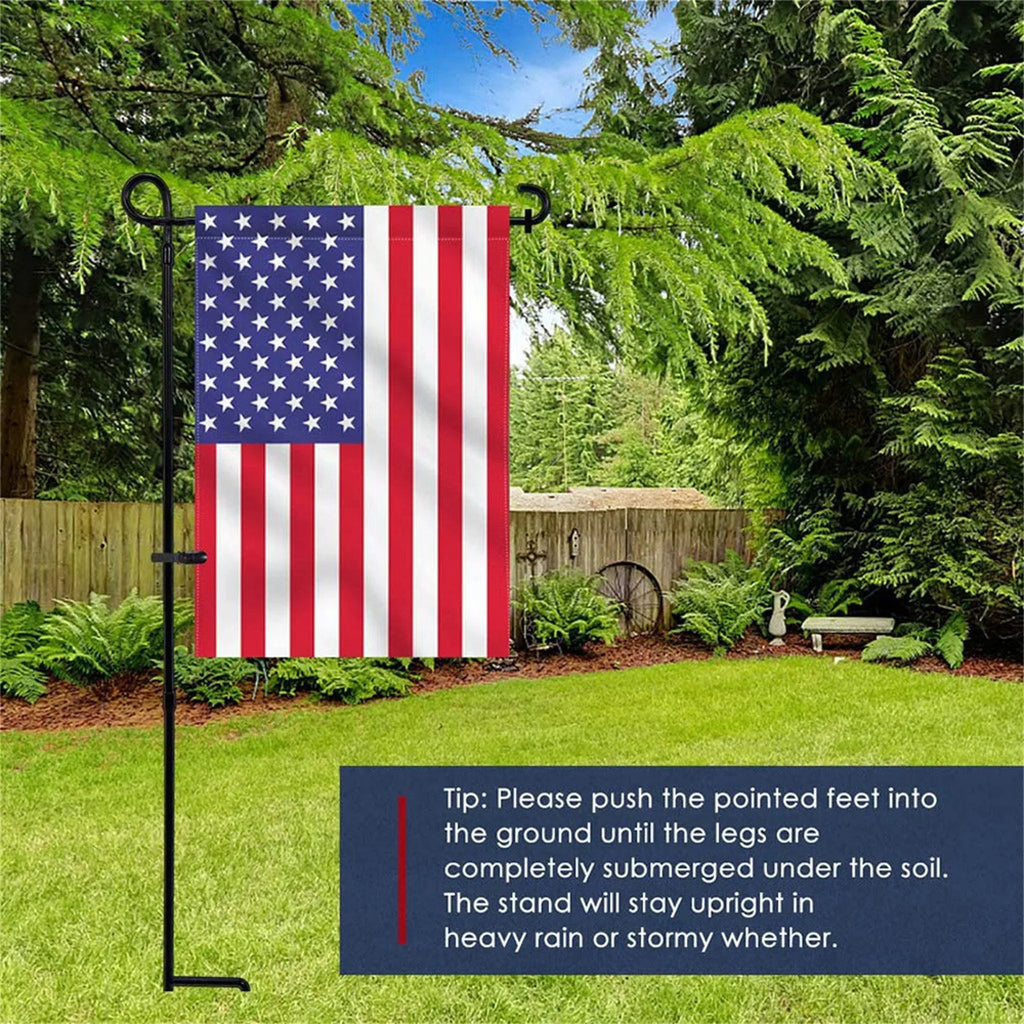 Outdoor Garden Flag Pole Bracket Iron Art Garden Courtyard, Holiday Decoration Flag Pole Insert Holder (not include flag) Qme