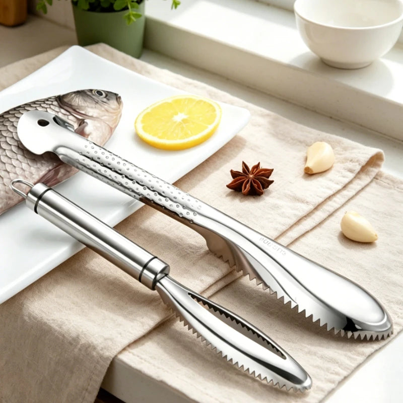 Stainless Steel Fish Scale Scraper Fast Remove Cleaner Peeler Skin Qme