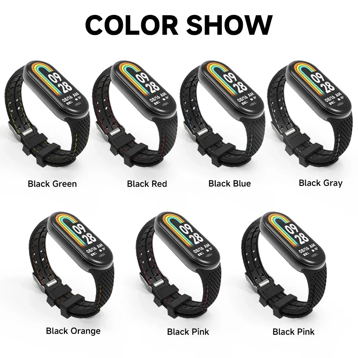 Silicone Strap For Mi Band 8 9 Bracelet Rubber Watchband Replacement Smartwatch Wrist Bracelet Correa For Xiaomi Mi Band 8 Strap Qme