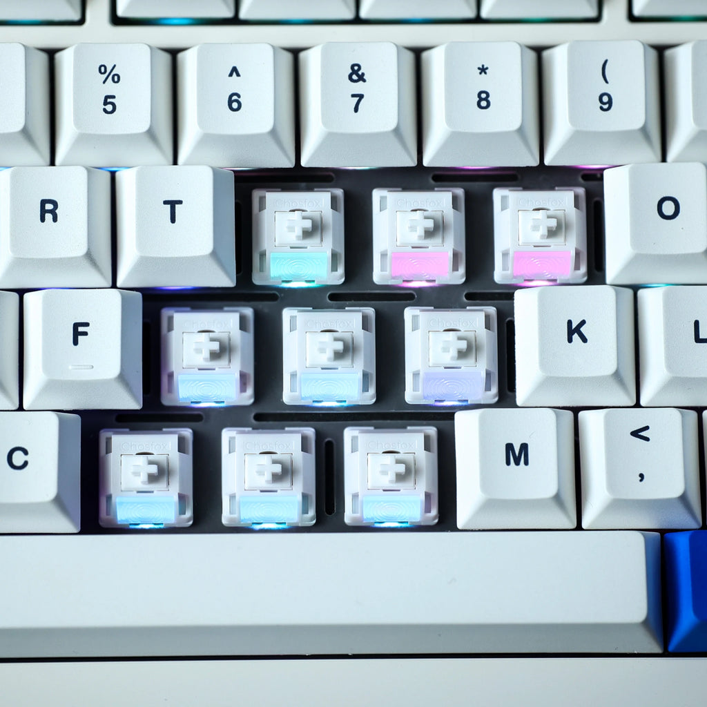 Chosfox& HMX White Fox Linear Switch V2 45g/55g Mechanical Keyboard Linear Switch HiFi Sound RGB Gaming Hot Swap Custom Switch Qme