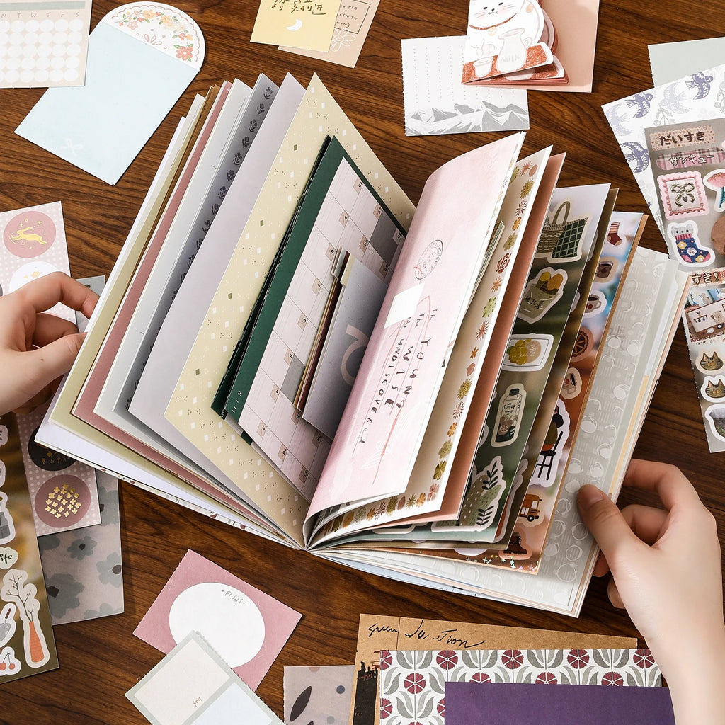 20/64 Sheets Kawaii Flash Film Die Cutting Stickers for DIY Diary Scrapbook Stationery Painting the Void Series Qme