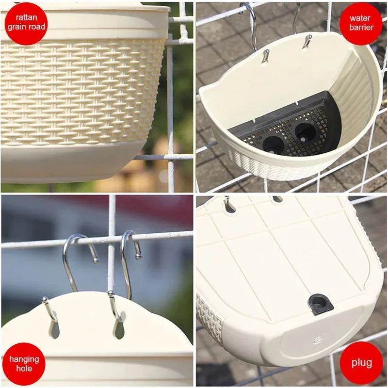 Imitation Rattan Weaving Creative Flower Planter Garden Pot Flowerpot Qme