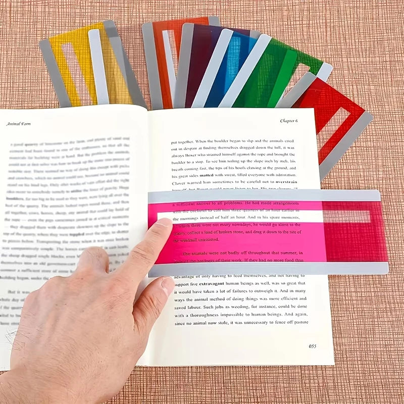 Large Guided Reading Strips Highlight Overlays Multicolor Tracking Qme