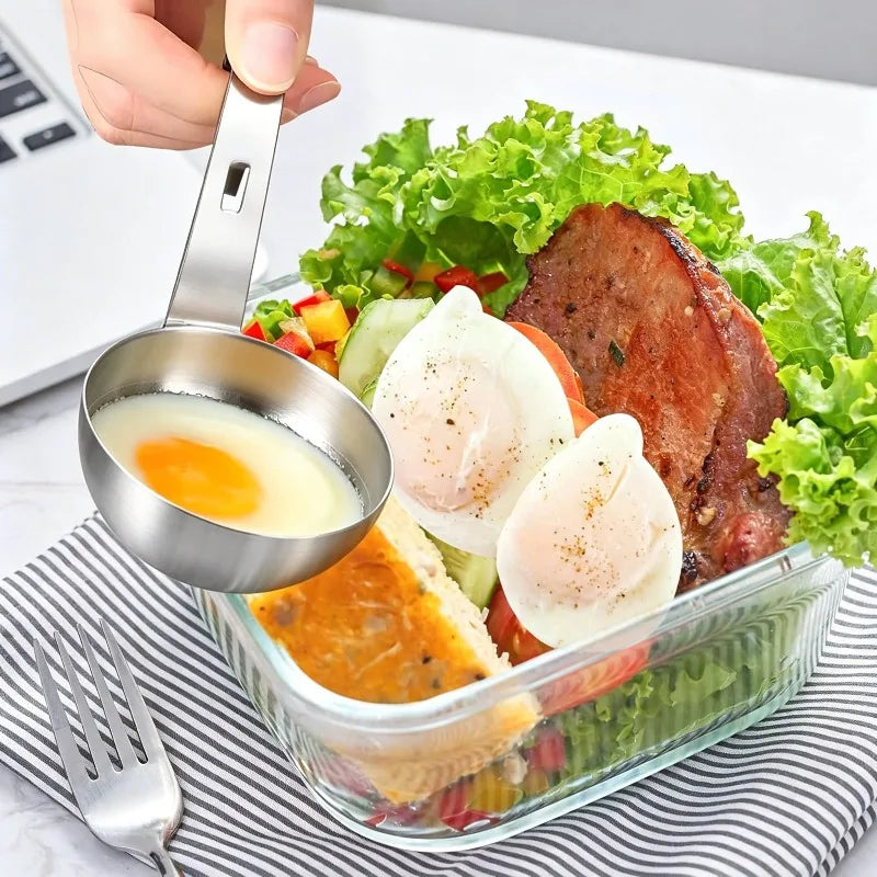 Stainless Steel Non-stick Egg Bowl Boiling Heating Mold Poached Egg Pot Non-stick Steamer Round Non-stick Cup Egg Steame Qme