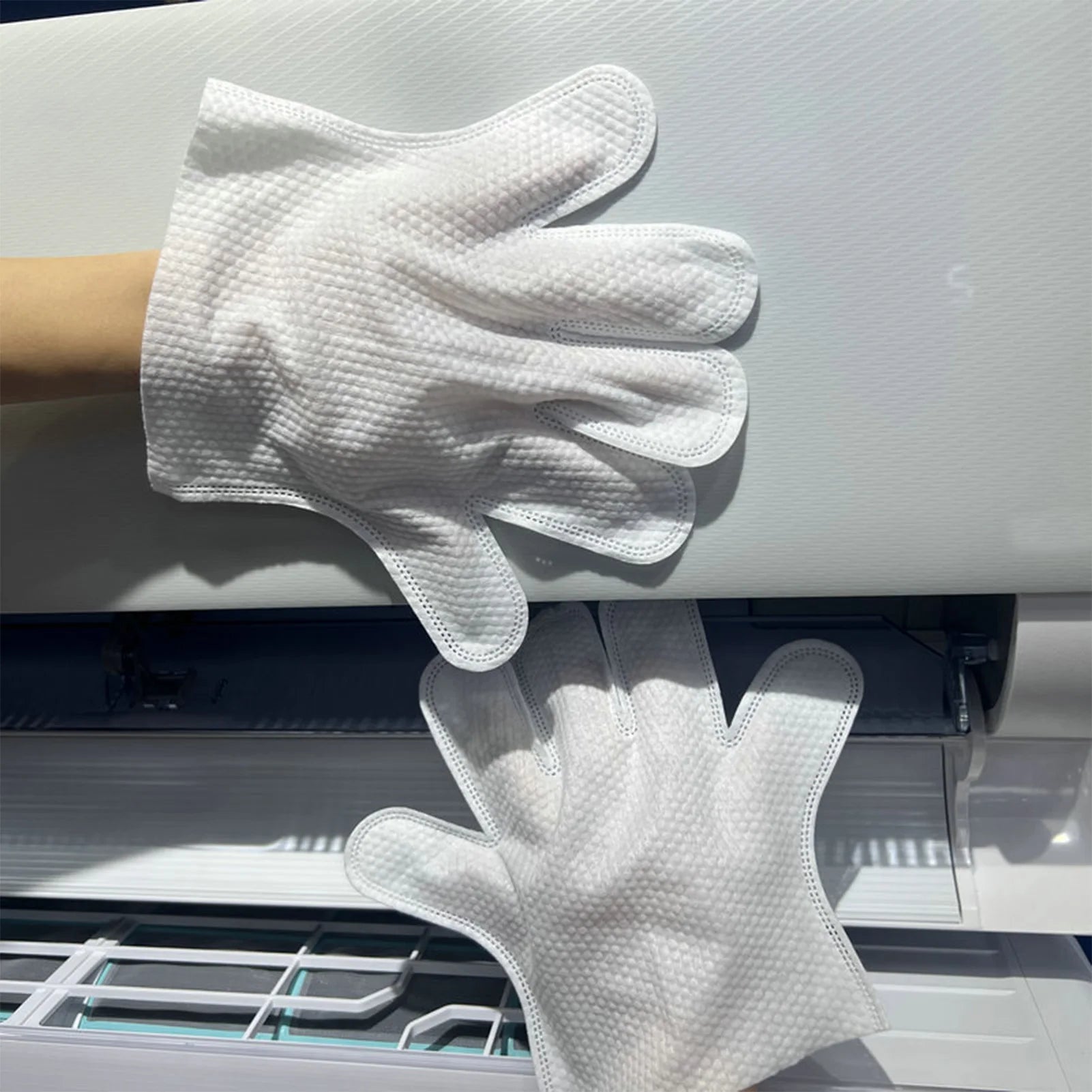 10Pcs Microfiber Dusting Gloves Disposable Cleaning Gloves Wet Dry Dual Use Duster Gloves for Home Furniture Cleaning Qme