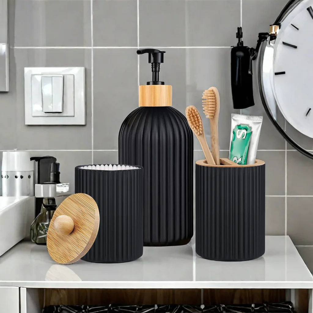 Bathroom Countertop Container Hand Soap Dispenser Cotton Ball Storage Box Toothbrush Holder Home Decoration Organizer Qme
