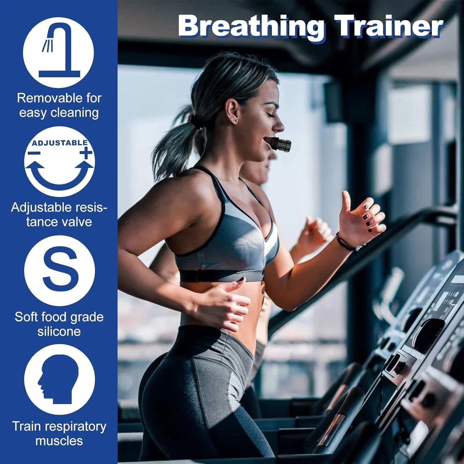 Breathing Trainer Lung Flexer Durable Fitness Exerciser Increases Lung Capacity Breath Adjustable Levels Respiratory Deep Breath Qme