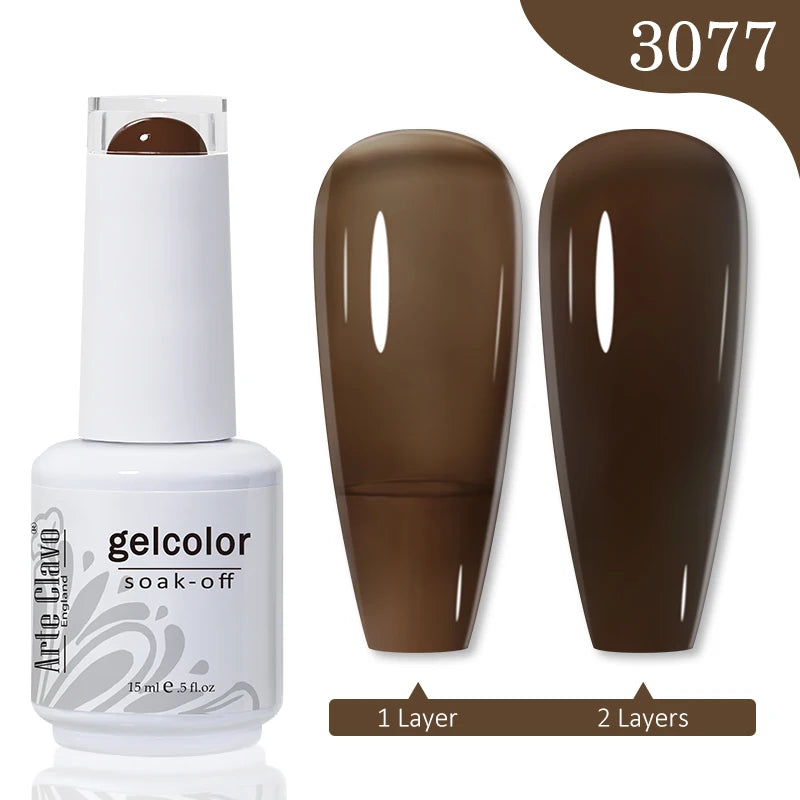 Arte Clavo Gel Nail Polishes Pink Nude Hybrid Lak Manicure Qme 3077