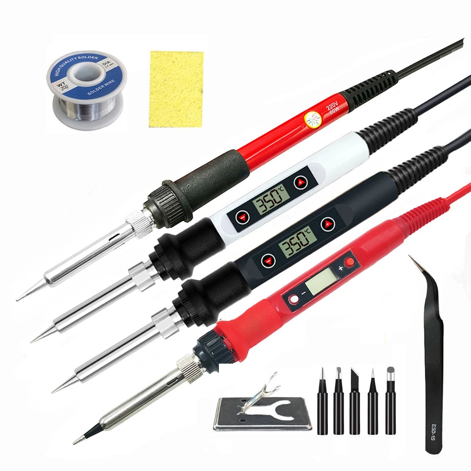 80W Electric Digital Soldering Iron Station 220V 110V Temperature Qme