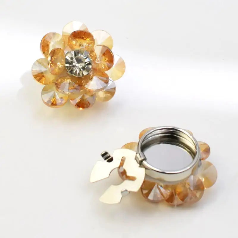 2PCS Rhinestone Flower Cufflinks For Women Suit Shirt Buttons Covers Fashion Jewelry Accessories Decoration Gifts Qme style 4