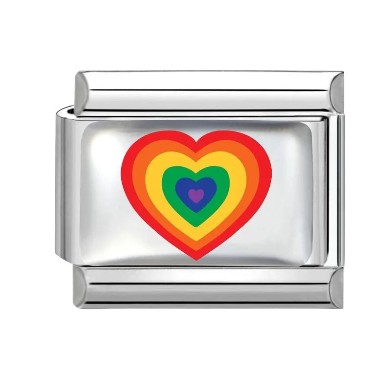 2026 New Women Romantic Heart Shiny CZ Heart Pattern Italian Charm Links Fit 9mm Bracelet Stainless Steel DIY Making Jewelry Qme S 30