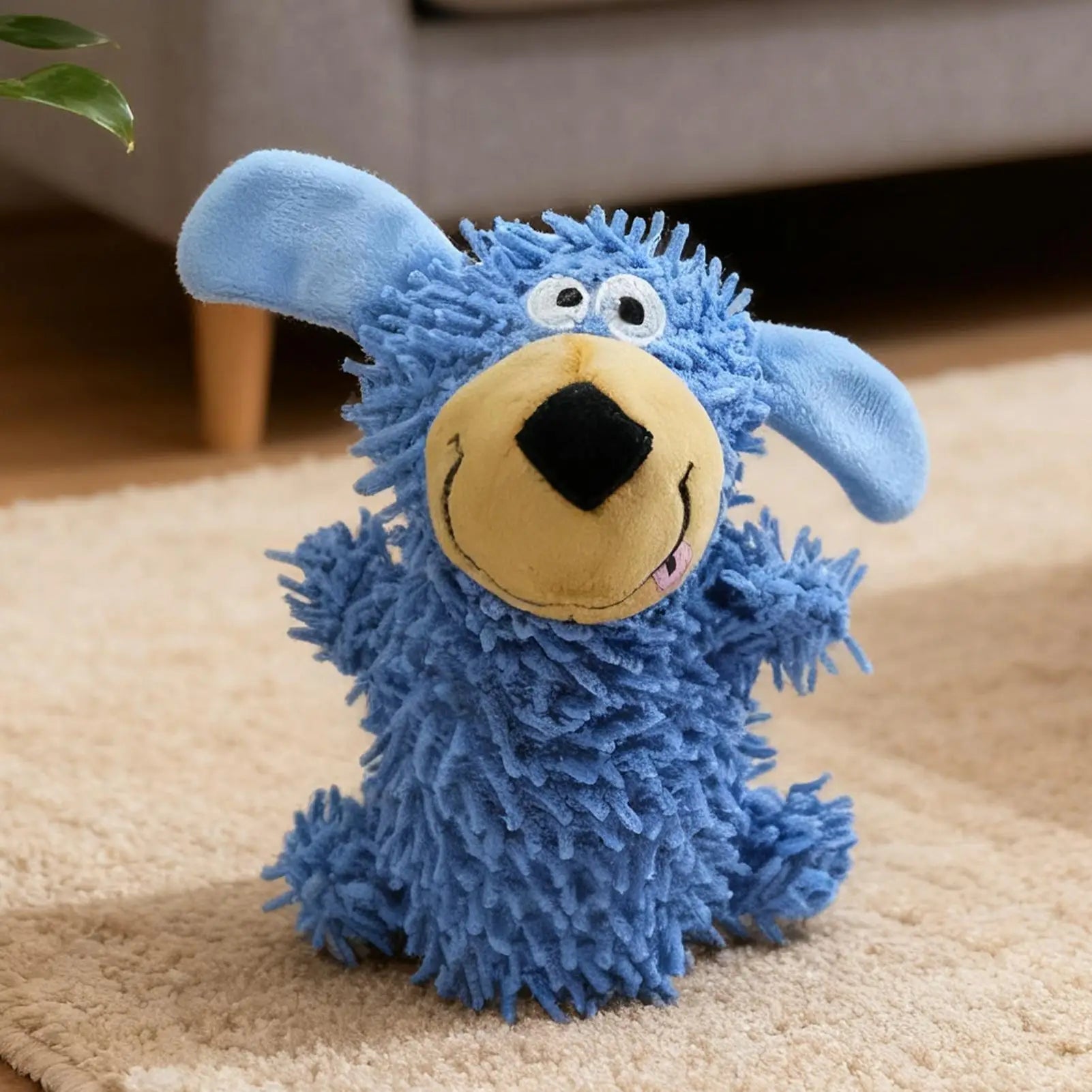Squeaky Stuffed Dog Toy Interactive Dog Squeak Toys for Teeth Cleaning Enrichment Stimulation Puppy Chewers Qme