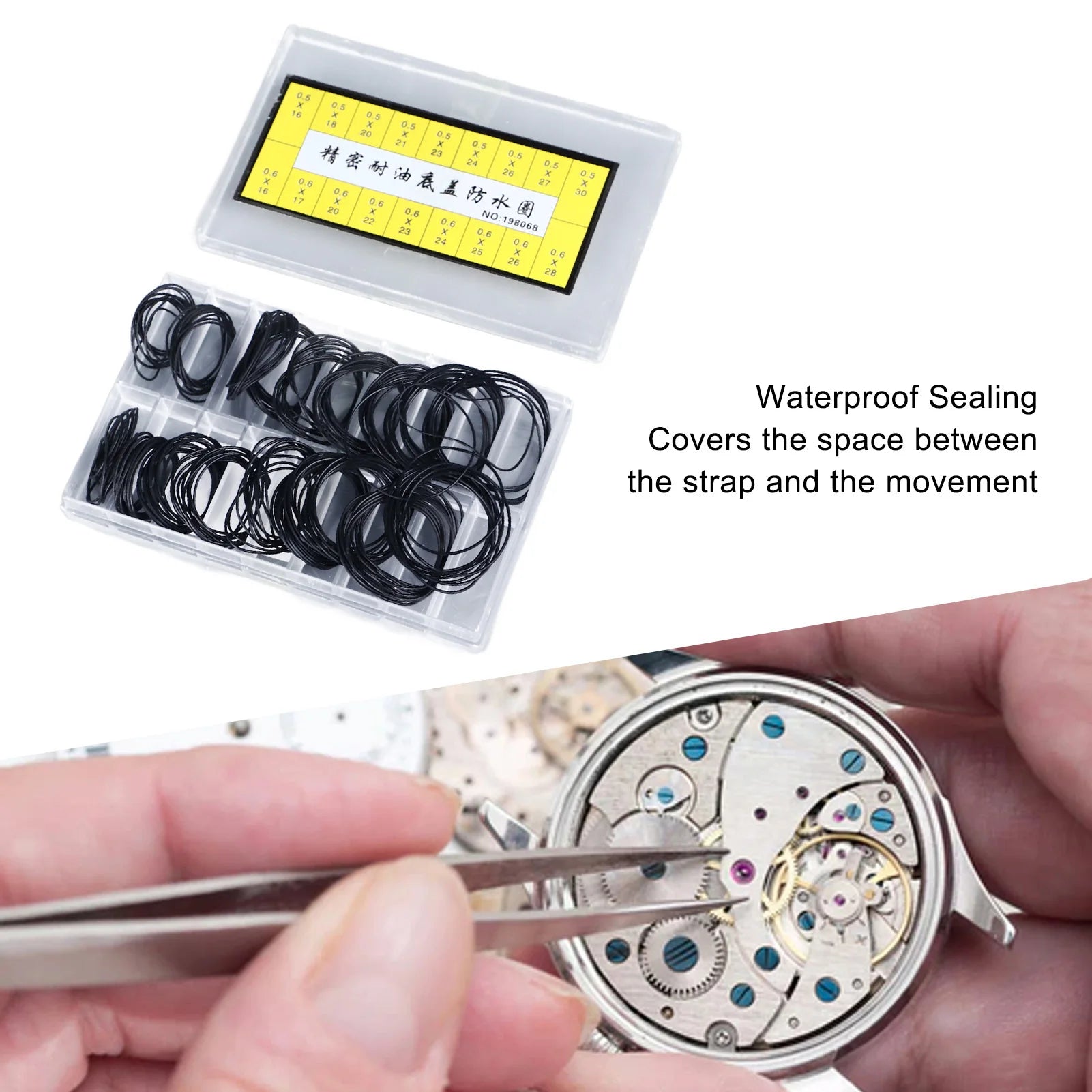 180 Pieces O Ring Watch Gasket Rubber Sealing Watch Back Cover Watch Repairing Tool 0.5mm 0.6mm O Ring Watch Gasket Qme