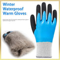 1PCS Work Gloves Men Thickened Wear-Resistant Waterproof Fleece Lined Cold-Resistant Freezer Full Rubber Coated Gloves Qme 1pc