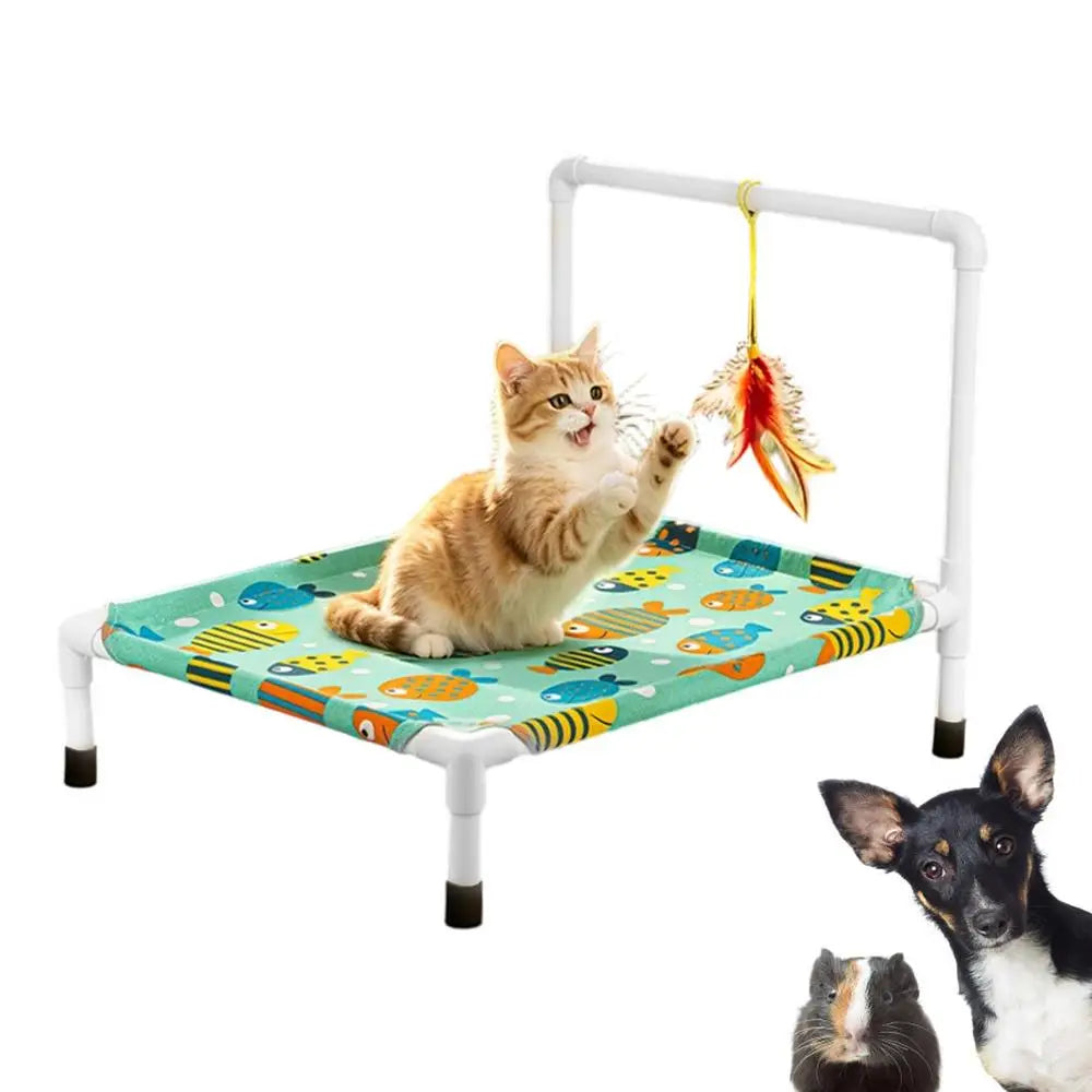 Elevated Dog Bed Removable Non-Slip Raised Breathable Cat Hammock Bed For Puppy Kitten Summer Home Indoor Outdoor Living Room Qme 35 x 45 x 39cm China Mainland
