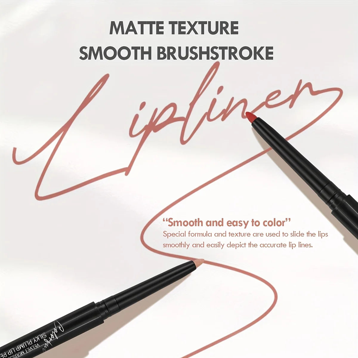Nude Brown Lip Liner Pencil Lipstick Matte Smooth Waterproof Lipliner Qme