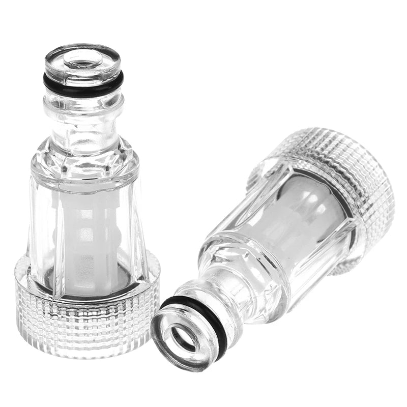 2Pcs High Quality Transparent Plastic Female 25mm Thread Quick Connector with Filter Faucet Adapter Faucet Joint. Qme