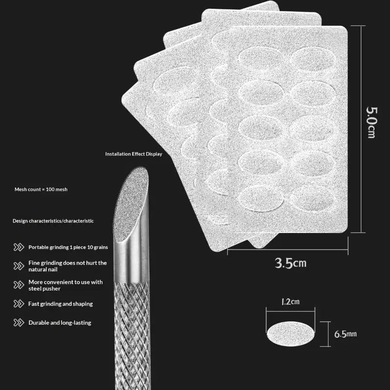 Double-ended Nail Beveled Head Cuticle Pusher Remover Stainless Steel Qme White 5