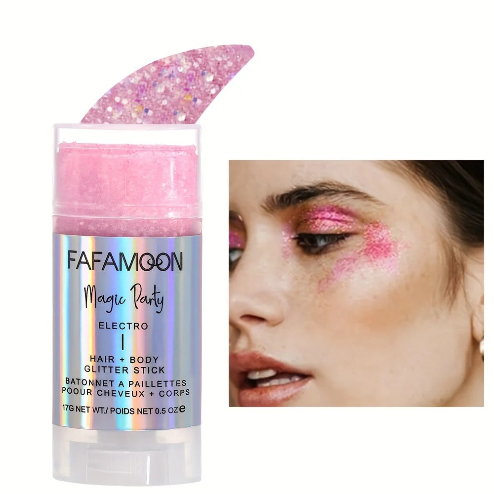 Body Glitter Stick, Singer Music Rave Festival, Rotating Mermaid Face Glitter Stick, Holographic Glitter for Face/Body/Hair/Eye Qme 05