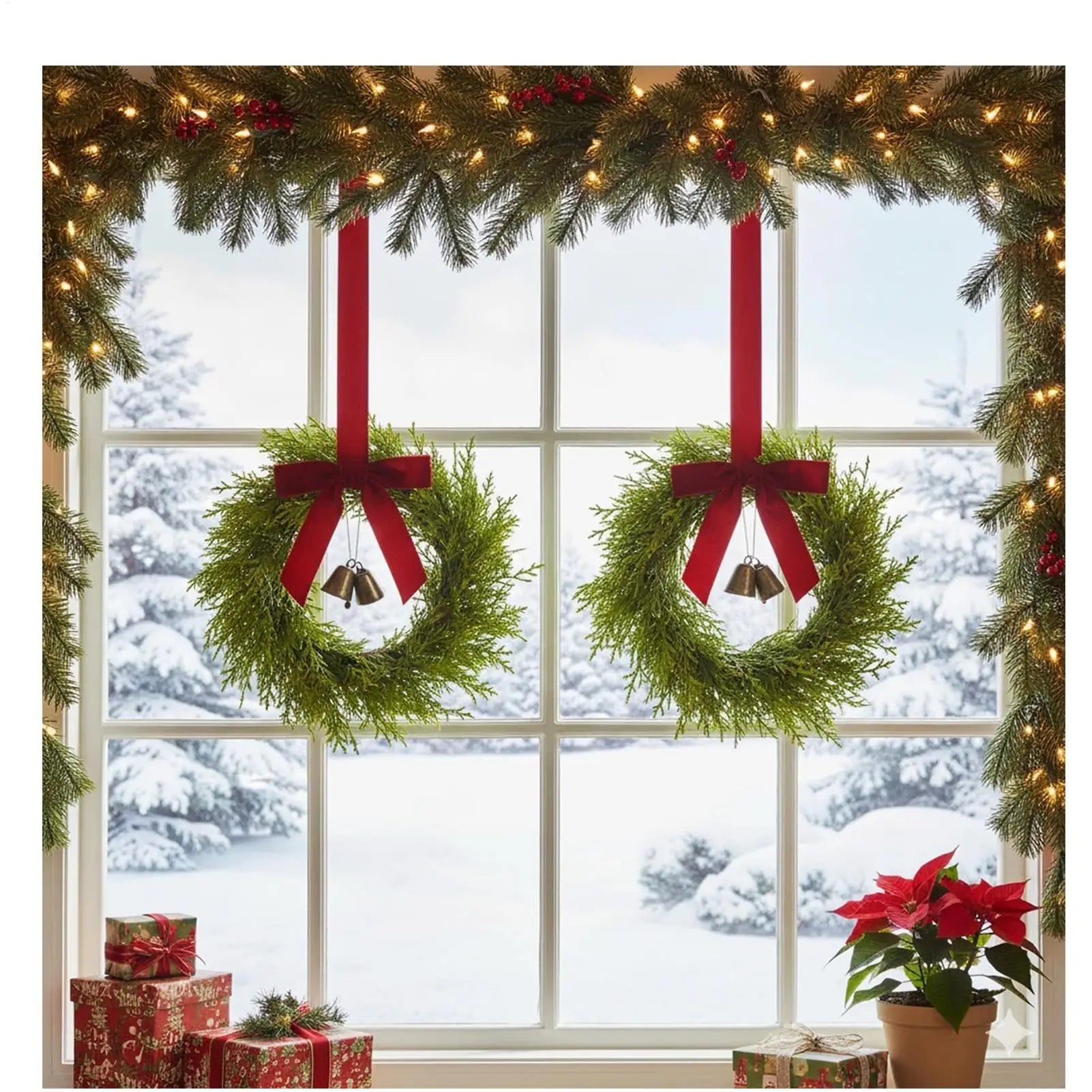 Christmas Wreath 4 Rustic Farmhouse Festive Decorations Wreaths Qme