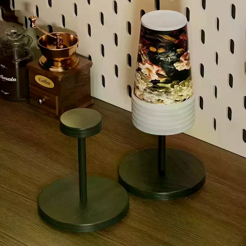 Disposable Cup Dispenser Walnut-colored Storage Rack Paper Holder Qme
