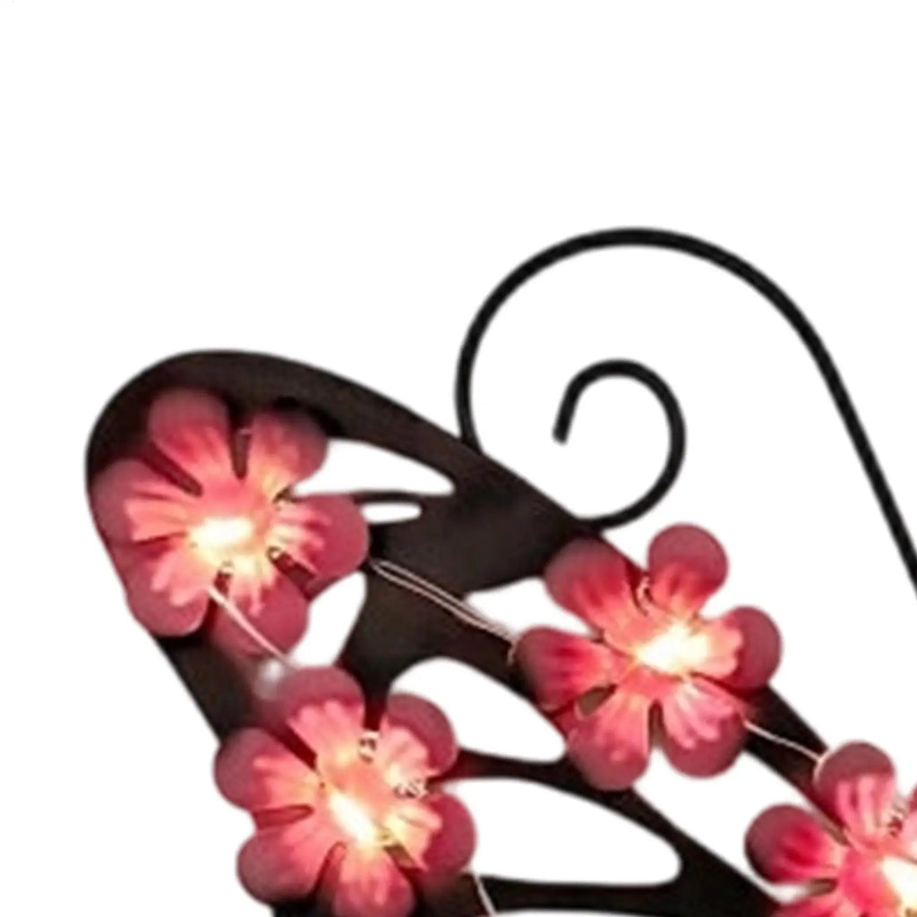 Butterfly Solar Lights Outside Waterproof Metal Pathway Lamp Garden Qme