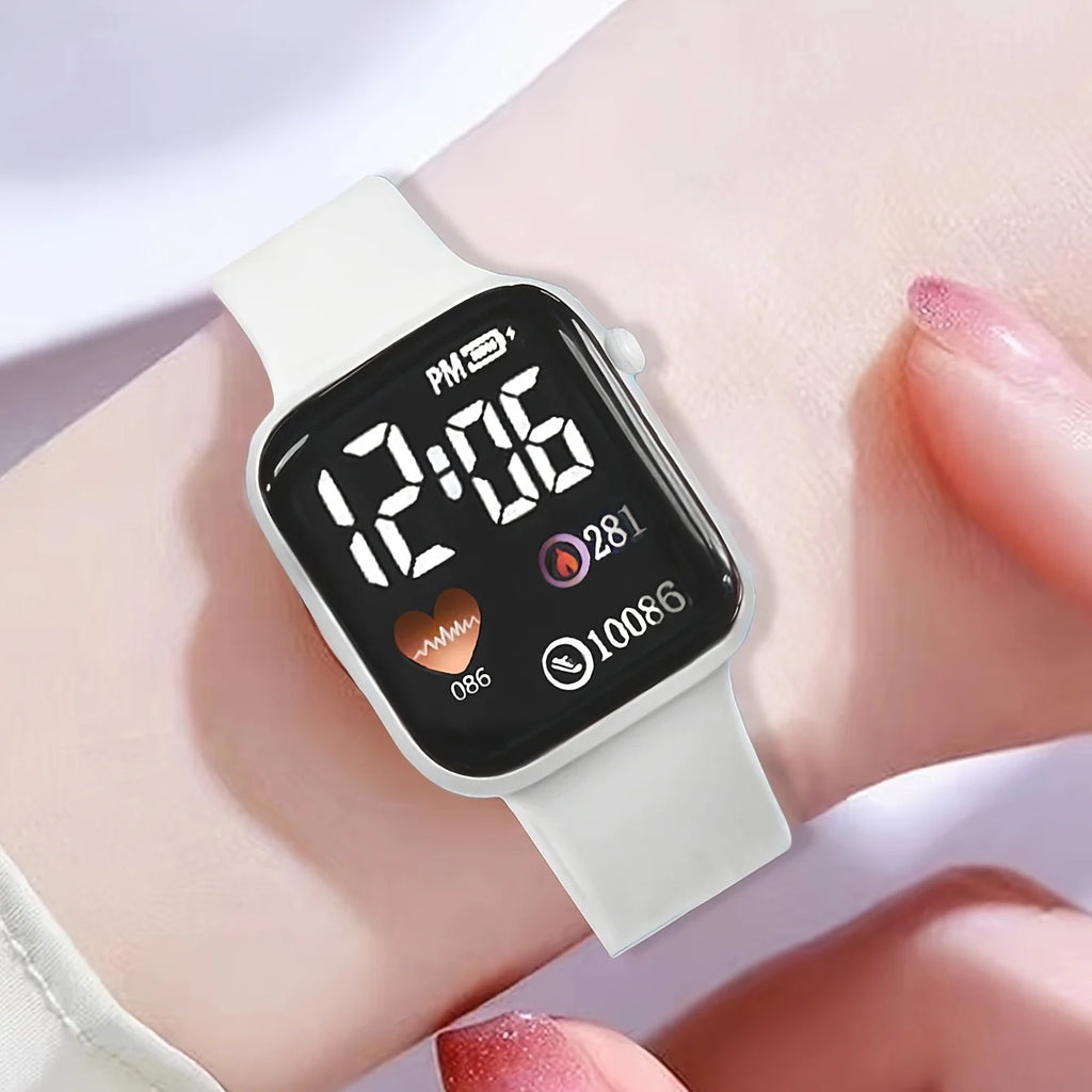 6pcs set of women's fashionable sports and leisure electronic watches, gorgeous butterfly bracelets, necklaces, earrings, rings Qme
