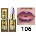 6 Glitter Two-tone Lipstick Purple Black Matte Lipsticks Cosmetics Qme 106