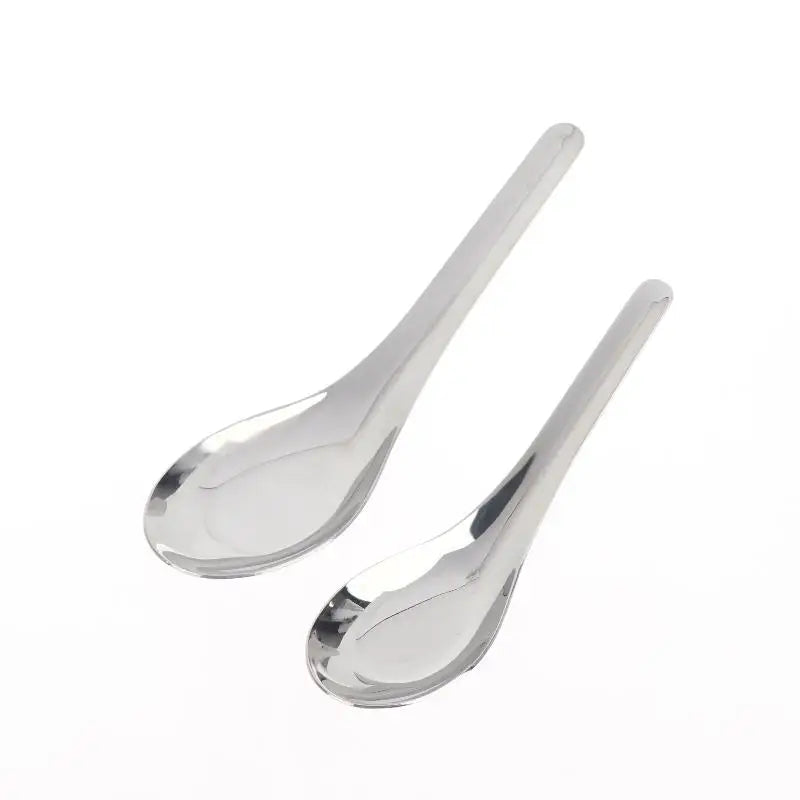 Stainless Steel Flat Bottom Spoons Long Handle Smooth Resistant Qme