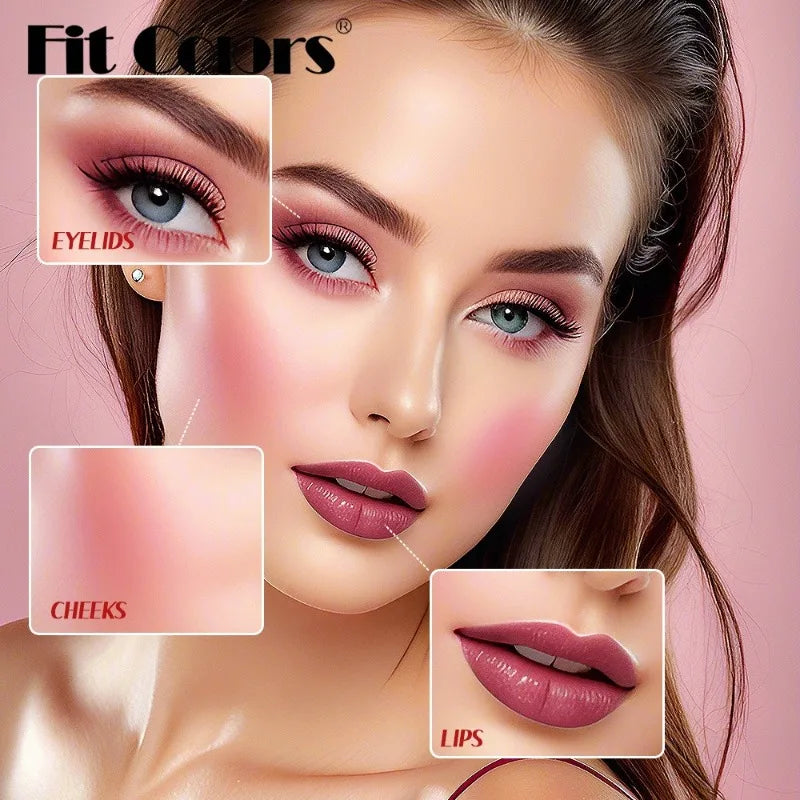 Cherry Juice Fruit Rouge Water 3in1 Cheek Color Eyeshadow Lip Tint Matte Long-lasting Rich Color Liquid Contouring Blush Liquid Qme