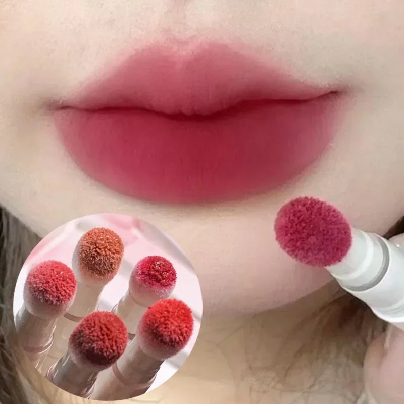 Liquid Lipstick With Cushion Applicator Velvet Matte Lip Gloss Moisturizing Creamy Soft Liquid Blush Lip Stick Multi-uses Makeup Qme
