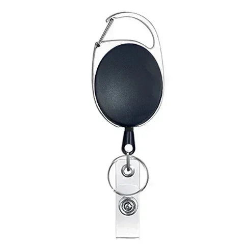 Transparent Cards Slots ID Tag Heavy-Duty Badge Holders Hard Transparent Scratch-Proof Case Protector Retractable Badge Clips Qme Black Clip
