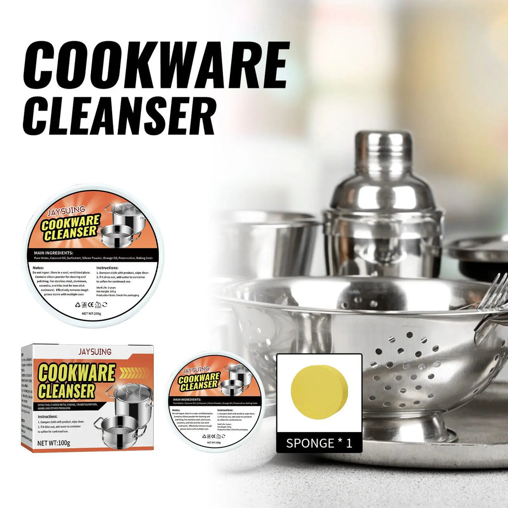 Stainless Steel Cleaning Paste Powerful Cookware Cleaner Rust Removal Washing Pot Bottom Scale Decontamination Kitchen Cleaner Qme