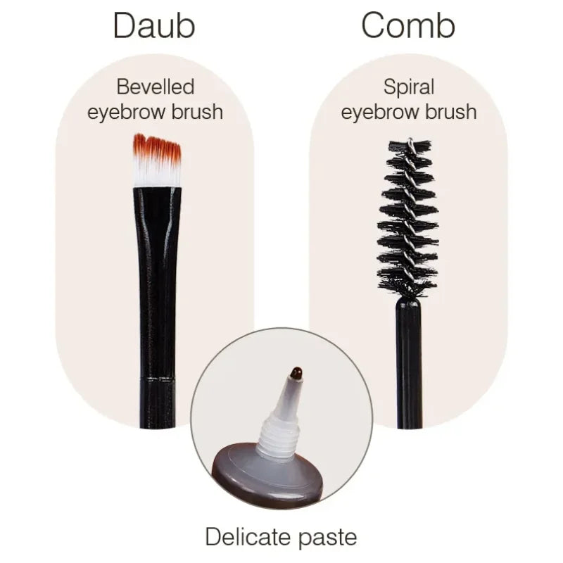 Waterproof Eyebrow Dye Cream Natural 3D Brow Tint Long-Lasting Natural 6 Colors Liquid Dyeing Eyebrow Cream Set Qme