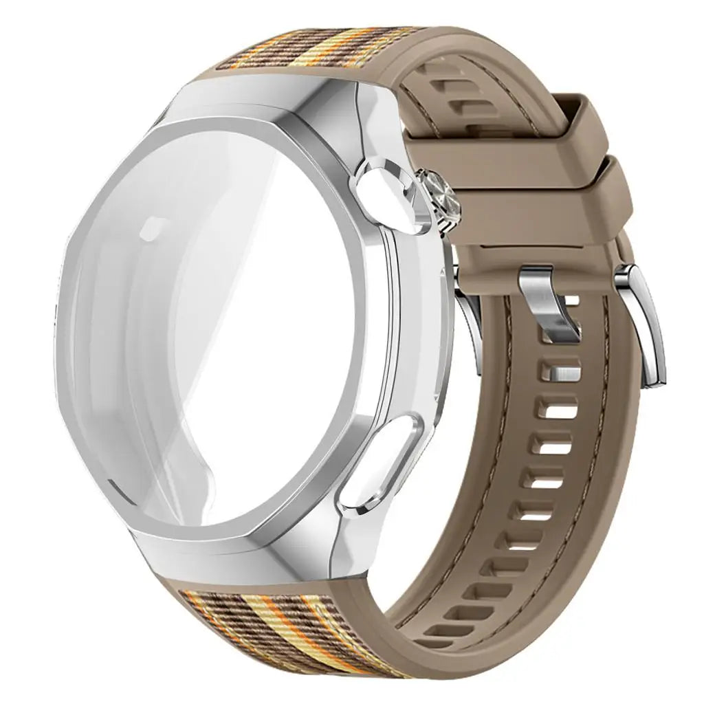 TPU Case+strap Huawei GT6 Soft Silicone+nylon Woven Bracelet Band