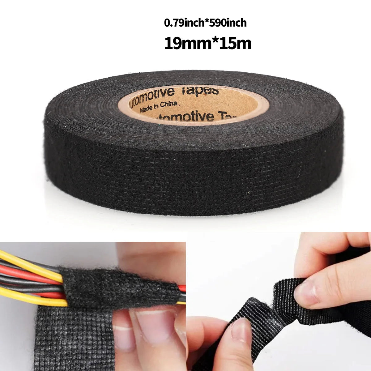 15 Meter Flame Retardant Tape Heat-resistant Adhesive Cloth Tape For Car Cable Harness Wiring Loom Protection Qme 19mm