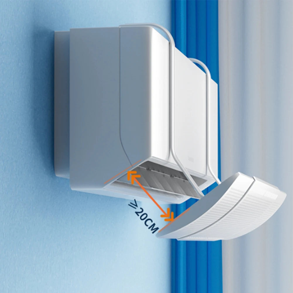 Wall Mounted Air Deflector For Air Conditioning With Adjustable Retractable Baffle To Reduce Direct Cold Air Exposure Qme