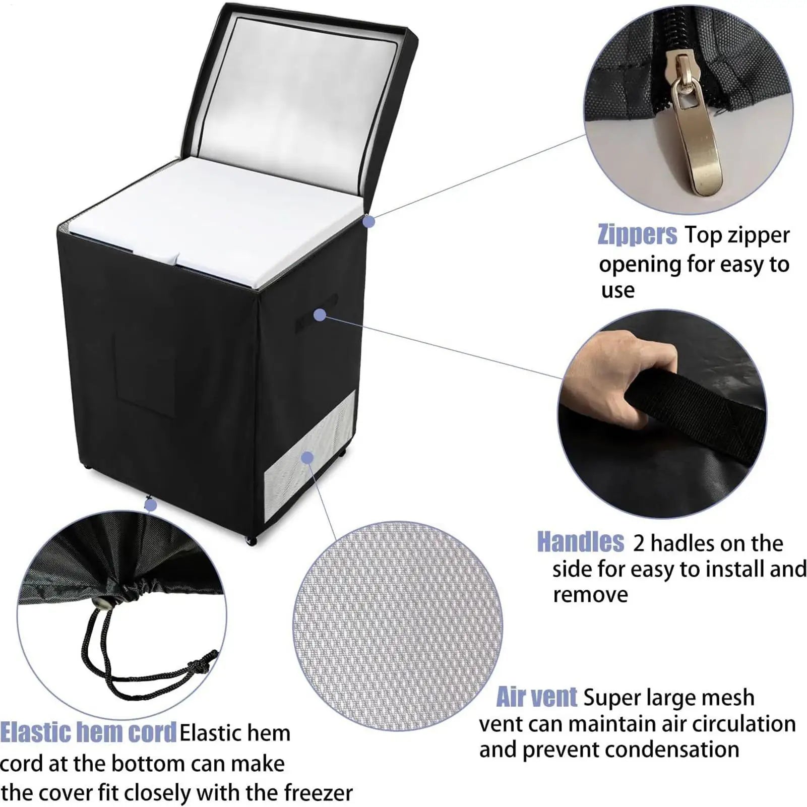 Outdoor Freezer Cover Chest Dust Protector Waterproof Oxford Fabric Qme