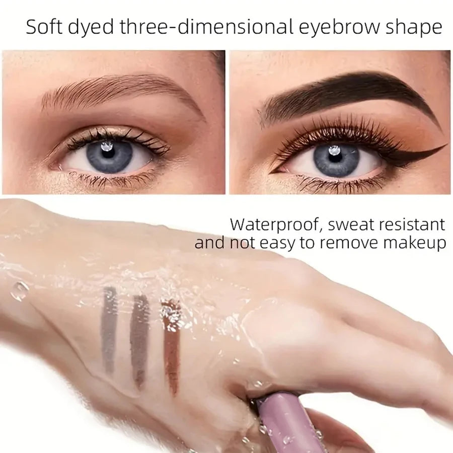 2 In1 Professional Waterproof Eyebrow Pencil Long-lasting Korean Qme
