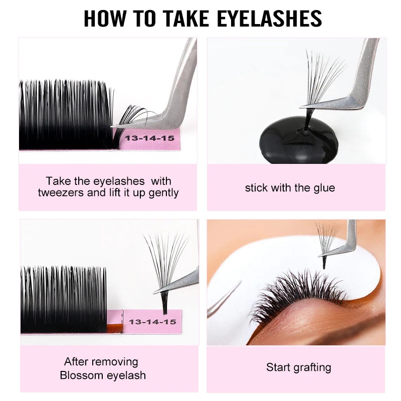 NATUHANA Classic Camellia Lash Extensions Mixed 3 Lengths Faux Mink Qme